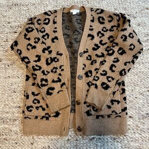 Crewcuts Leopard Print Button Cardigan
